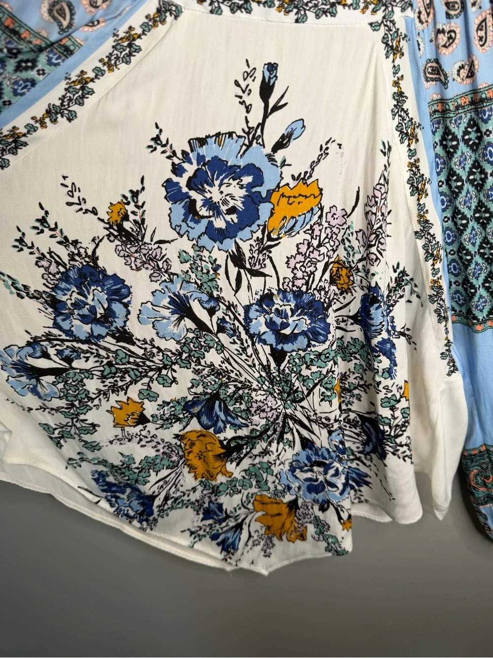 Free People Positano Print Blouse - Ivory